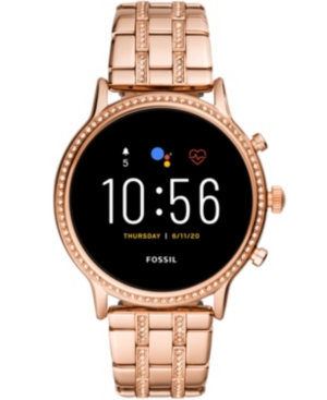 image of Fossil Tech Gen 5 Julianna Hr Rose Gold Bracelet Smart Watch 44mm, Powered by Wear Os by Google