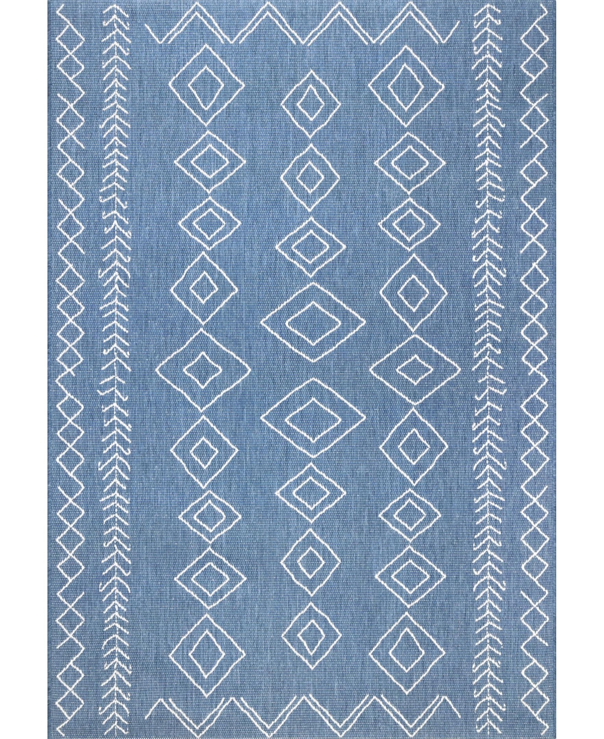 nuLoom Serna OWDN23B Blue 8'6in x 13' Outdoor Area Rug - Blue