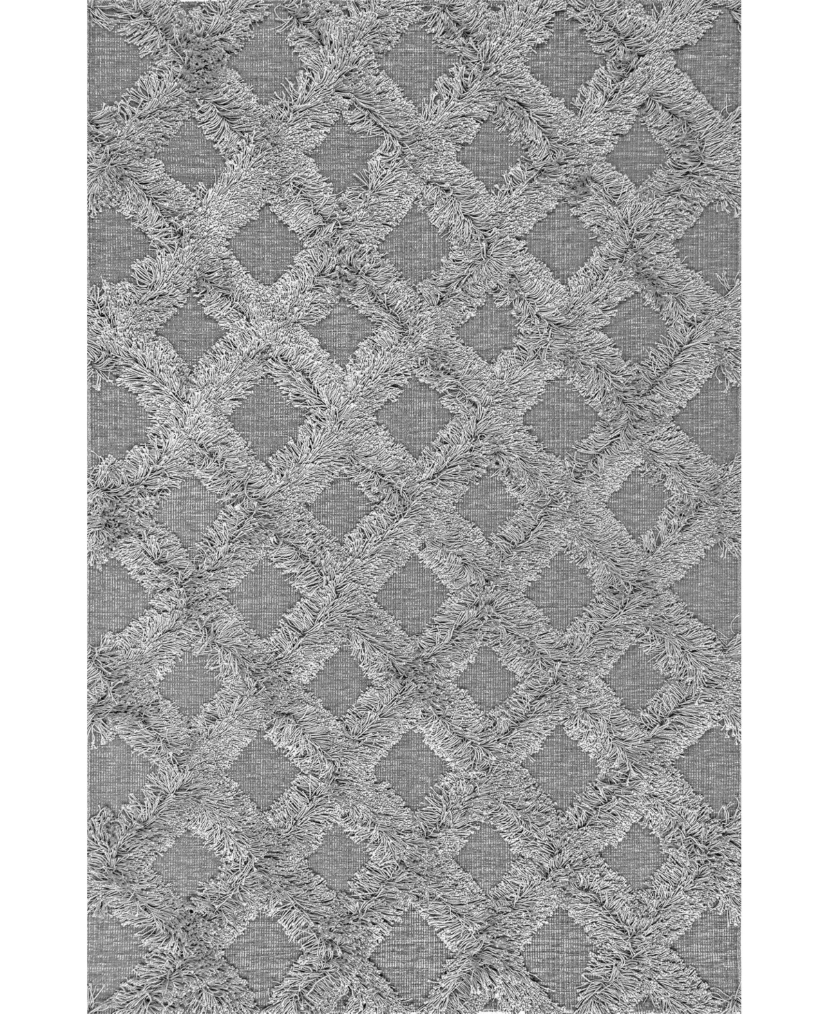 nuLoom Francene BDFR01D Silver 7'6in x 9'6in Area Rug - Silver