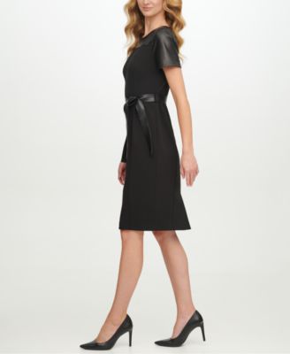 calvin klein faux leather dresses