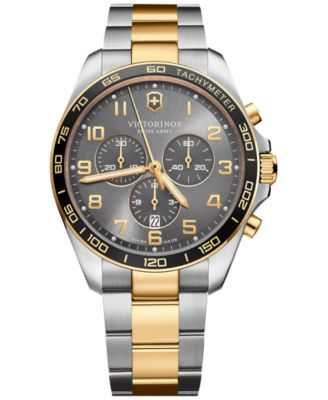 Victorinox - Men's Chronograph FieldForce Classic Two-Tone Stainless Steel Bracelet Watch 42mm