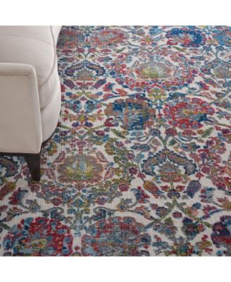 Ankara Global ANR06 Ivory and Blue Rug