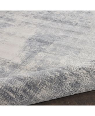 Rustic Textures RUS02 Blue and Ivory 2'2" x 7'6" Runner Rug