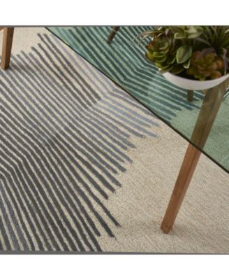 Symmetry SMM06 Ivory and Gray 3'9" x 5'9" Area Rug