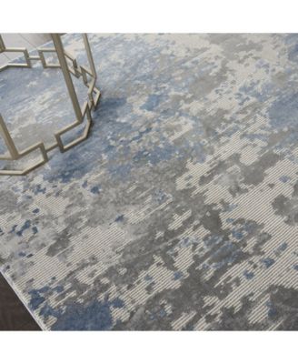 Rustic Textures RUS08 Gray and Blue Rug