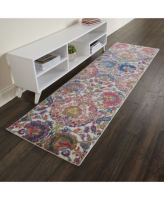 Ankara Global ANR06 Ivory and Blue Rug