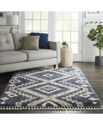 Oslo Shag OSL02 Denim 4' x 6' Area Rug