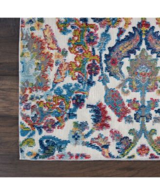 Ankara Global ANR06 Ivory and Blue Rug