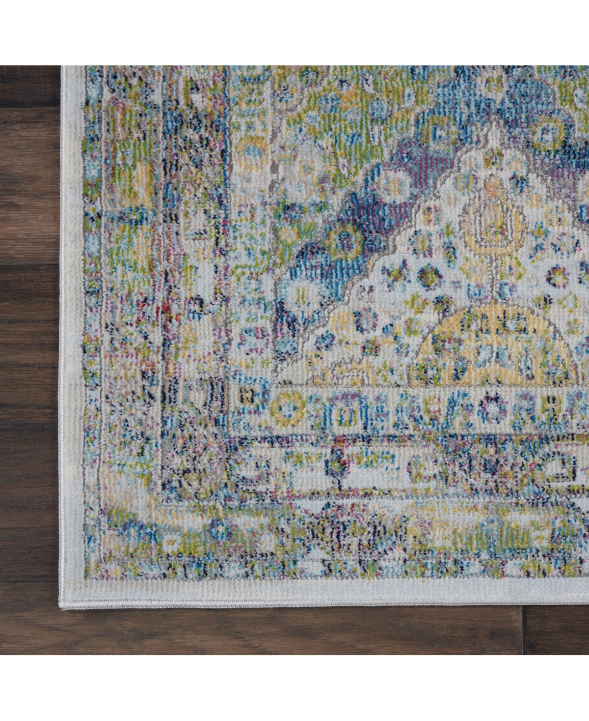 Nourison Home Ankara Global ANR07and Green Runner Rug - Blue/ Green