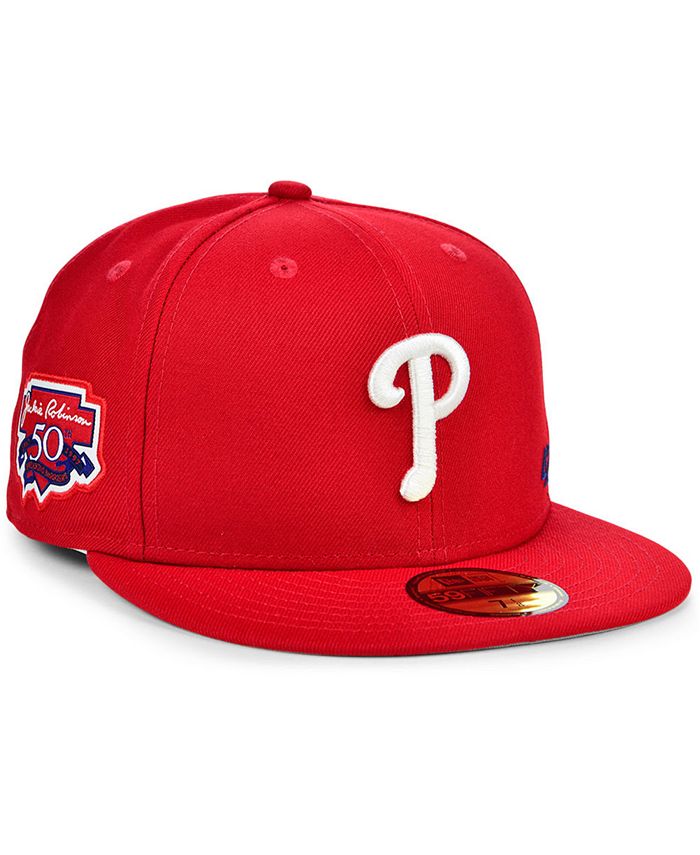 New Era Philadelphia Phillies Jackie Robinson 50th Patch 59FIFTY-FITTED ...
