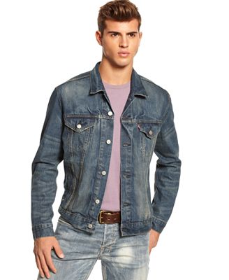 Levi's Button-Down Denim Trucker Jacket - Coats & Jackets - Men - Macy's