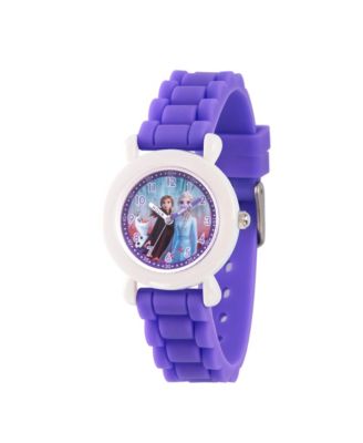 ewatchfactory - Disney Frozen 2 Elsa, Anna, Olaf Girl's White Plastic Time Teacher Watch 32mm