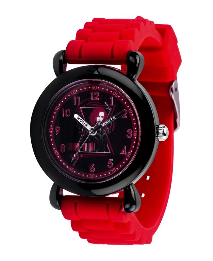 ewatchfactory - Marvel Black Widow Girls' Black Plastic Watch 32mm