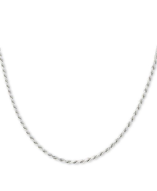 alfani Giani Bernini Sterling Silver Necklace 18" Diamond Cut Rope Chain Jewelry & Watches