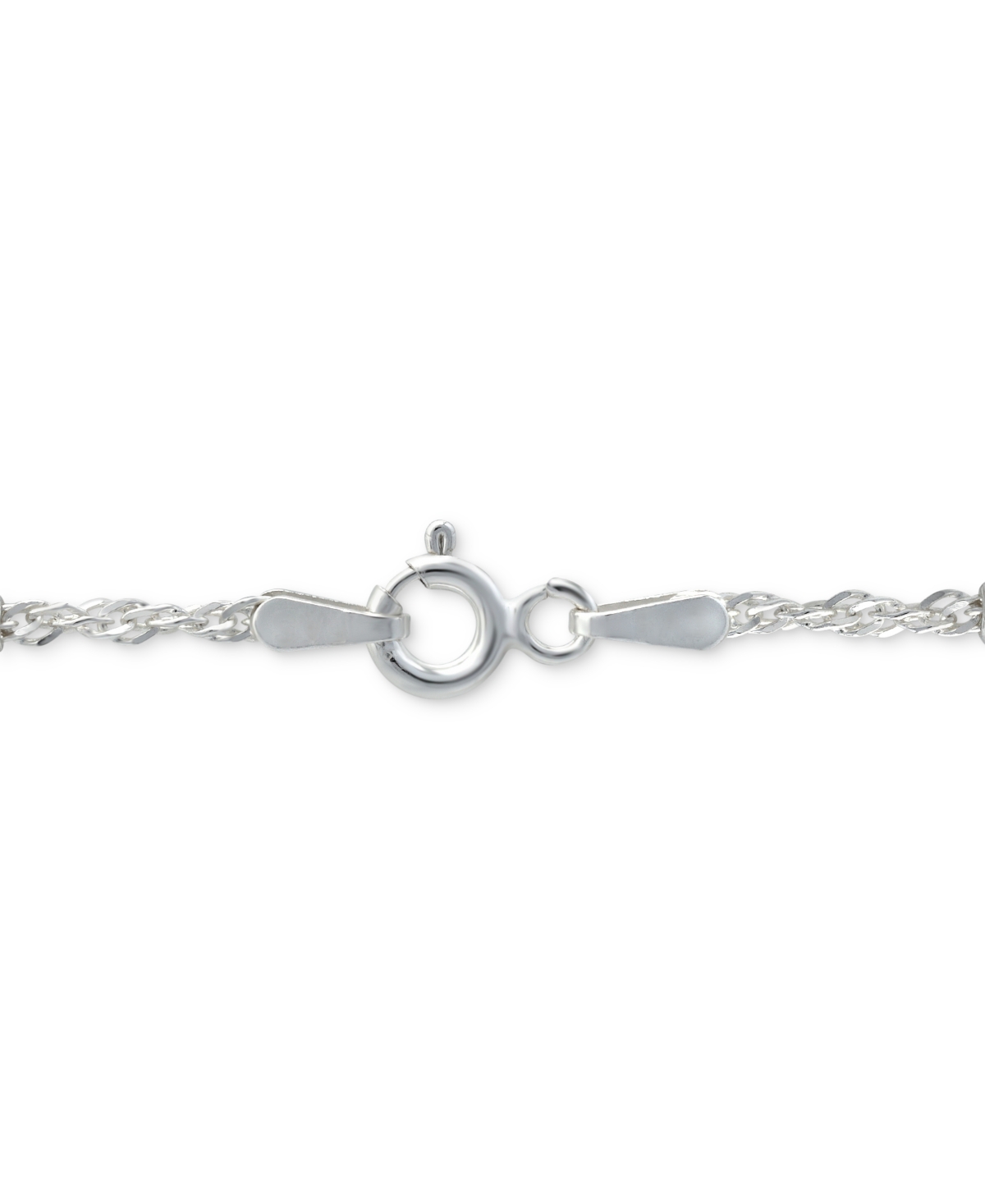 Giani Bernini SterlingAnkle Bracelet, Small Beaded Singapore Chain, Created for Macy's - Silver