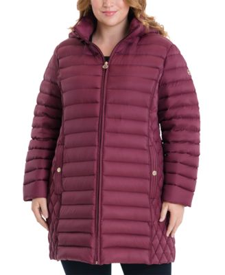 michael michael kors plus size hooded packable puffer coat