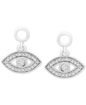 image of Diamond Accent Evil Eye Earring Charms in Sterling Silver