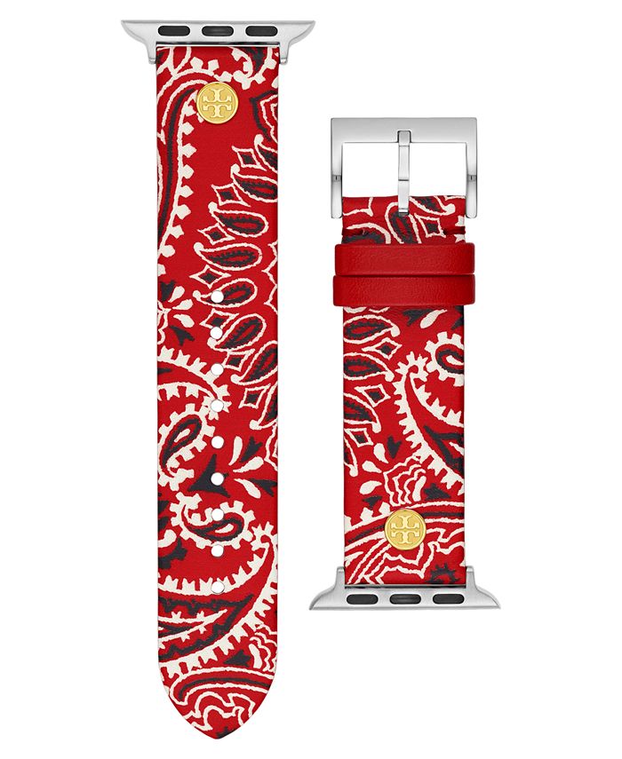 Tory Burch Women's Red Bandana-Print Band For Apple Watch® Leather Strap  38mm/40mm & Reviews - All Watches - Jewelry & Watches - Macy's