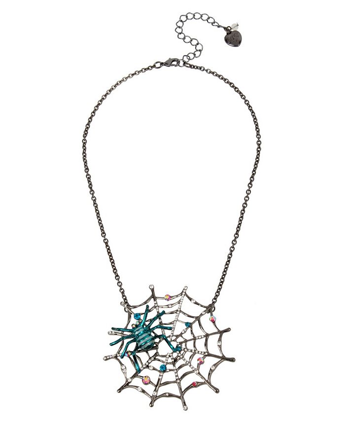 Betsey Johnson Spider Web Pendant Necklace & Reviews - Necklaces 