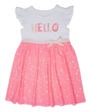 Little Girls Flutter Sleeve All Over Print Tutu Dress