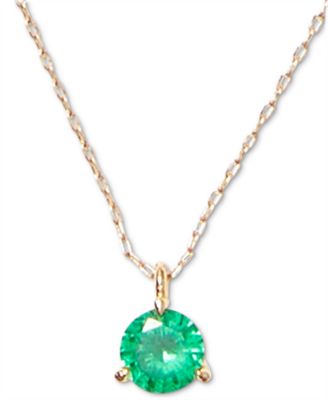 kate spade new york - Gold-Tone Crystal 3-Prong Mini Pendant Necklace, 15" + 3" extender