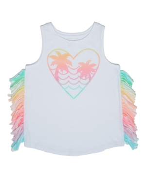 Big Girls Graphic Side Fringe Tank Top