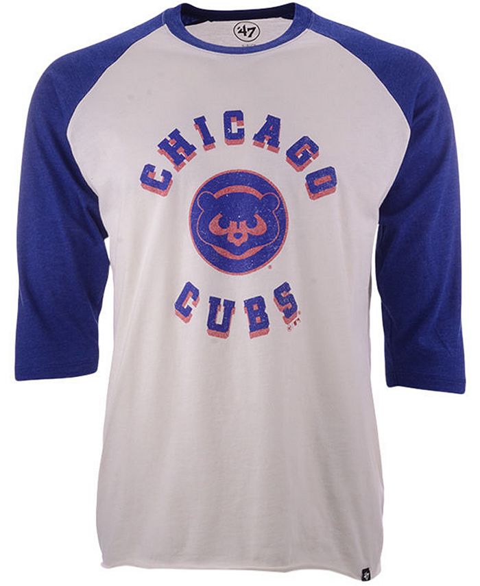 47 Brand Men's Chicago Cubs Pinstripe Throwback Raglan T-Shirt - Macy's