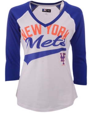 G-iii Sports Women's New York Mets Its A Game Raglan T-Shirt