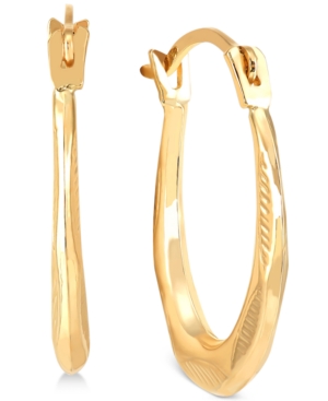 image of Oval Hoop Earrings in 10K Gold