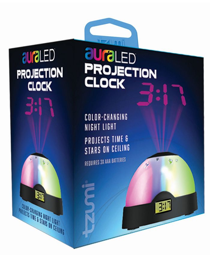 Tzumi Aura LED Compact Projection Nightlight Clock Macy