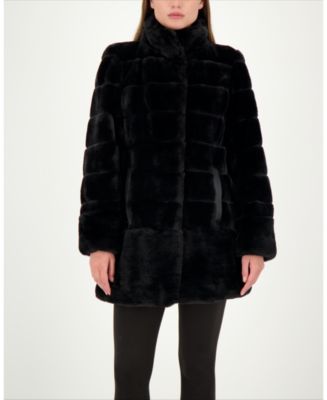 Jones New York Stand Collar Faux Fur Coat Macy s