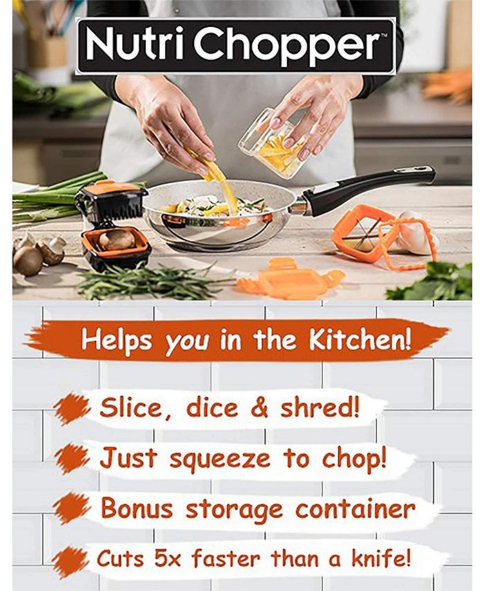 Nutri Chopper - 5-in-1 Compact Portable Handheld Kitchen Slicer with Storage Container