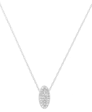 image of Elsie May Diamond Pave Oval Pendant Necklace (1/8 ct. t.w.), 15