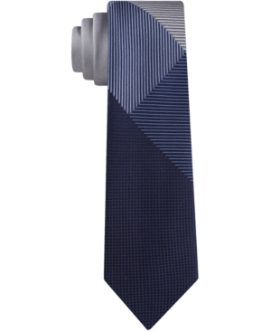 Kenneth Cole Reaction Men's Graphic Check Panel Skinny Tie