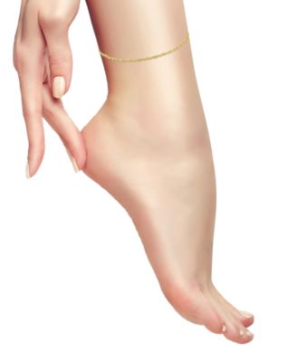 Double Chain Link Ankle Bracelet in Sterling Silver and 18k Over Silver, Created for Macy's