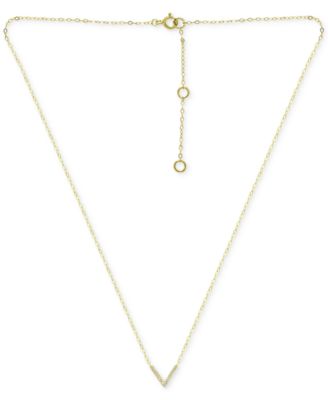 Cubic Zirconia Mini-Chevron 16" Pendant Necklace, Created for Macy's