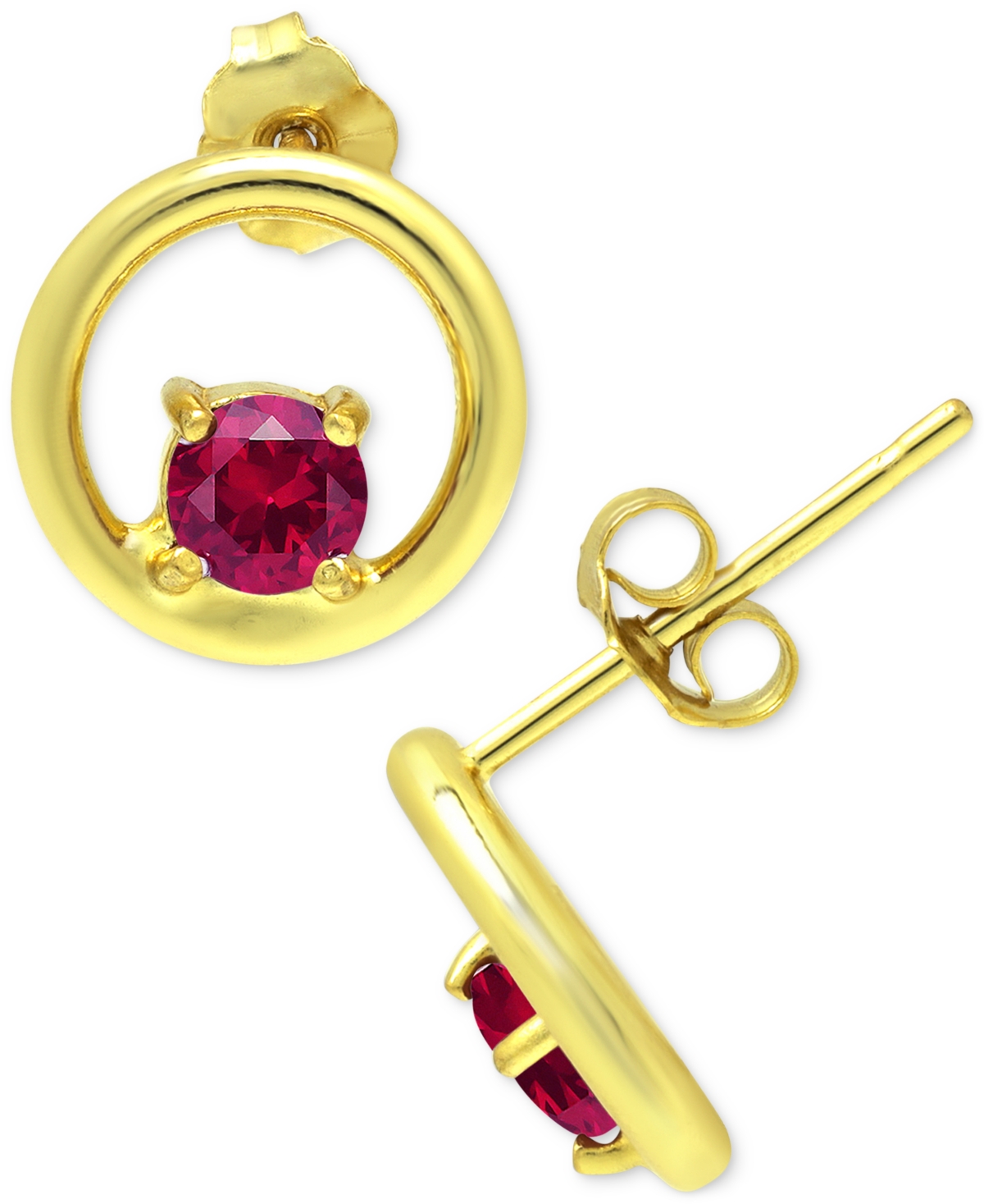 Giani Bernini Cubic Zirconia Circle Stud Earrings, Created for Macy's - Gold Over Silver