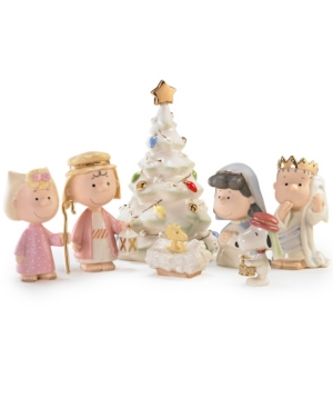 Lenox Peanuts 7-piece Christmas Pageant Figurines In Multi And No Color