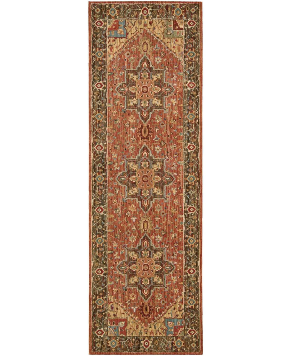 Nourison Home Living Treasures LI01 Rust 2'6in x 8' Runner Rug - Rust