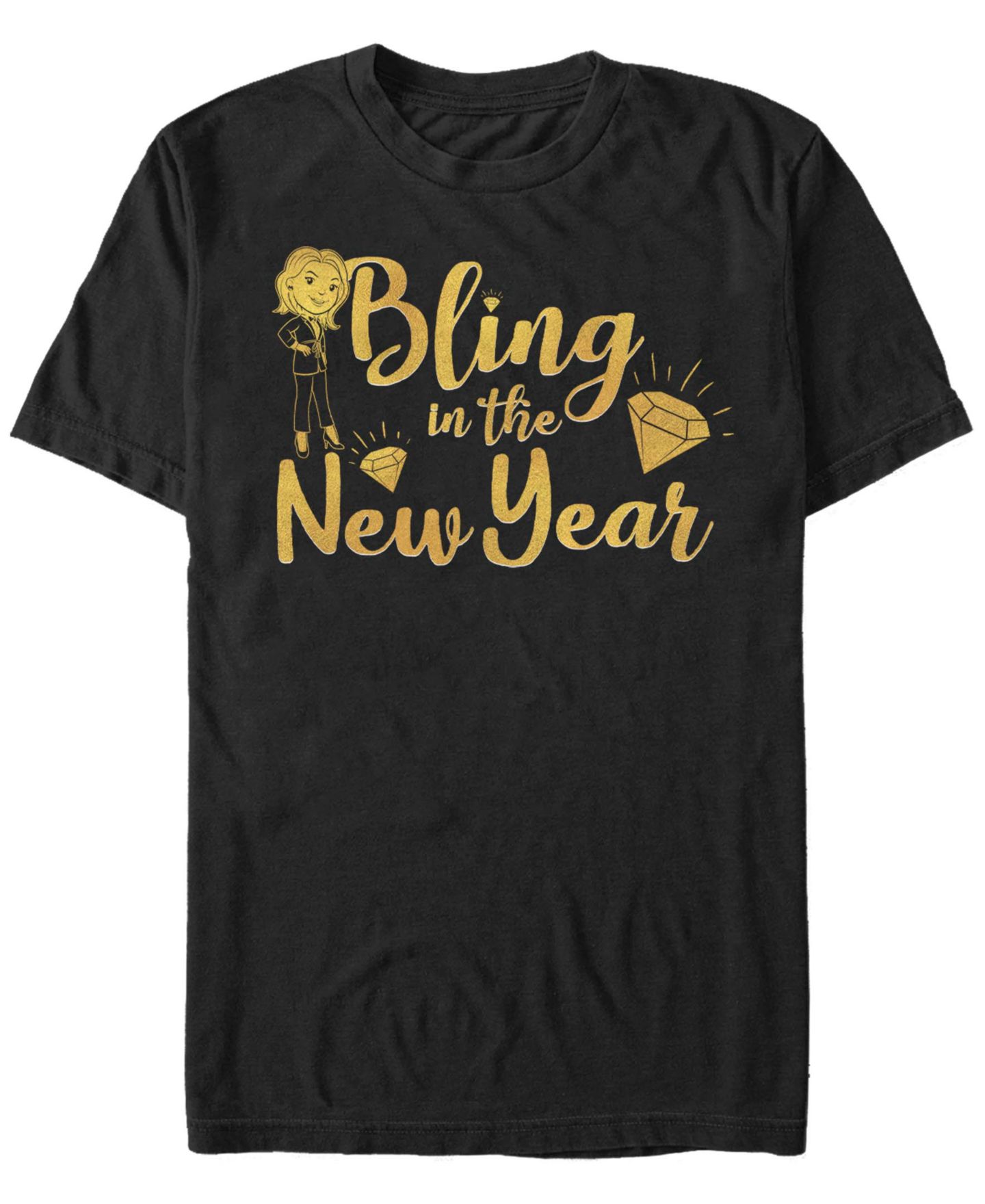 Мужская футболка Fifth Sun Monopoly Ms Monopoly Bling in The New Year Short Sleeve, цвет: Чёрный — фото 1