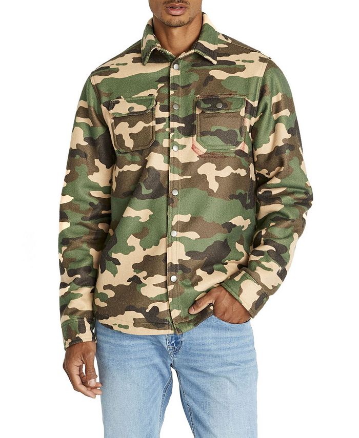 Buffalo David Bitton Satige-X Camouflage Sherpa Men's Shirt - Macy's