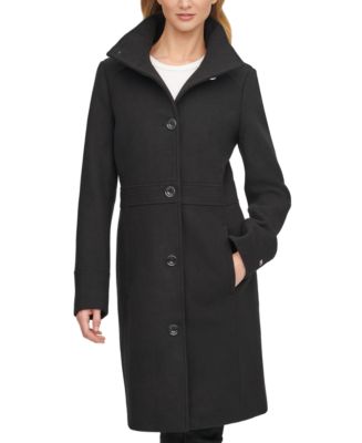 Tommy Hilfiger Women's Single-Breasted Stand-Collar Coat, Created for ...
