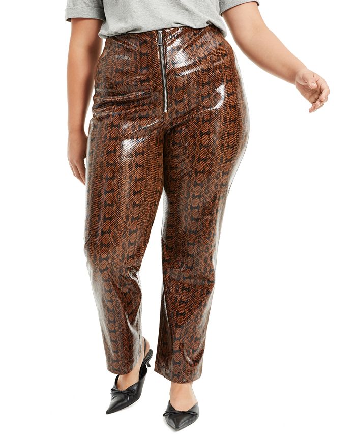 Danielle Bernstein Plus Size Faux Snakeskin Pants Created for