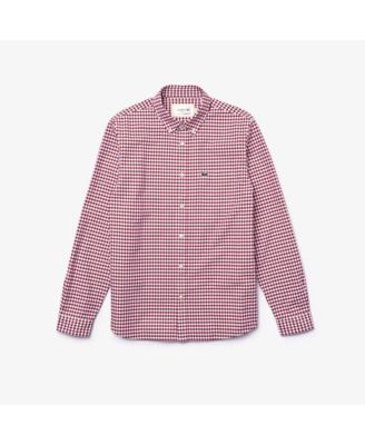 Lacoste - Men's Regular-Fit Checkered Oxford Cotton Shirt