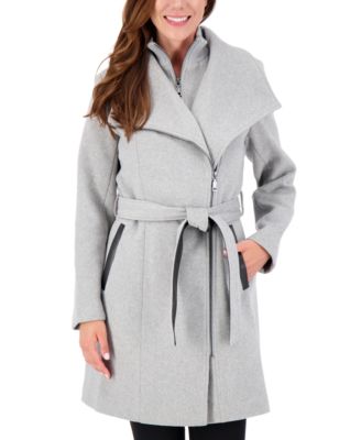 macys michael kors asymmetrical belted coat