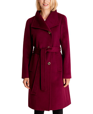 Michael Kors Asymmetrical Belted Coat, Created for Macy's - Macy's