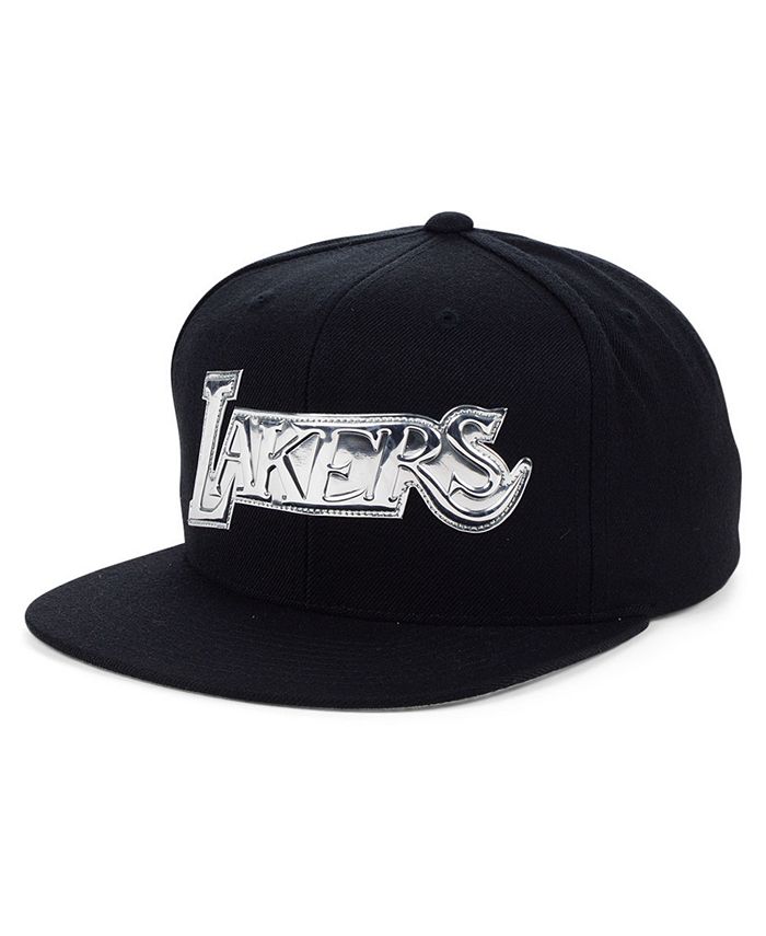 Mitchell & Ness Los Angeles Lakers Black and Silver Snapback Cap - Macy's