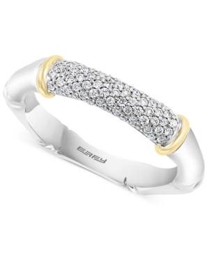 image of Effy Diamond Pave Ring (1/4 ct. t.w.) in Sterling Silver & 18k Gold-Plate
