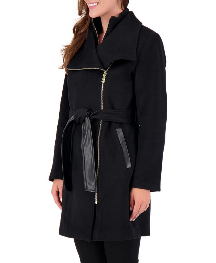 Vince Camuto Asymmetrical Belted Wrap Coat, Created for Macy's