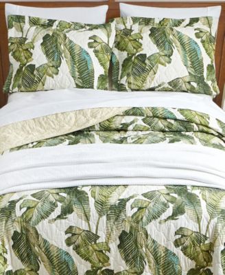 Fiesta Palms Cotton Reversible 3 Piece Quilt Set, Full/Queen